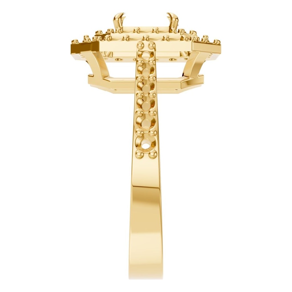 RI-1221 Yellow Gold Ring UNSET - Side View