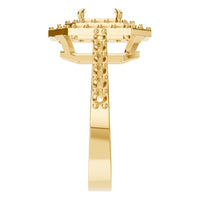 RI-1221 Yellow Gold Ring UNSET - Side View