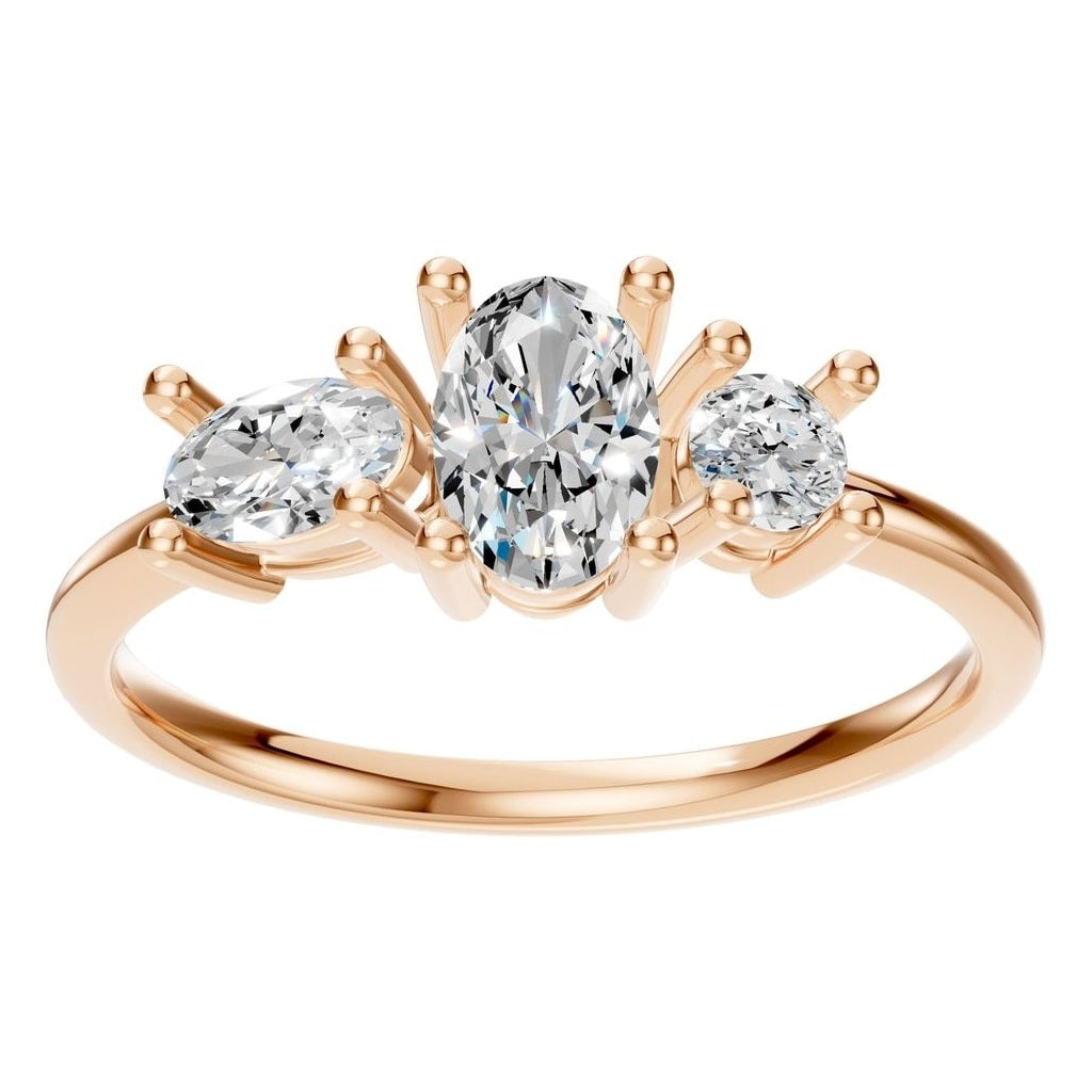 RI-1338 Rose Gold Ring SET - Front View