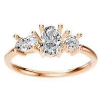 RI-1338 Rose Gold Ring SET - Front View