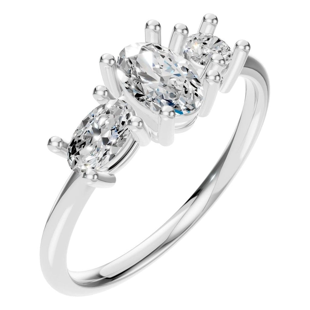 RI-1338 White Gold Ring SET - Main View