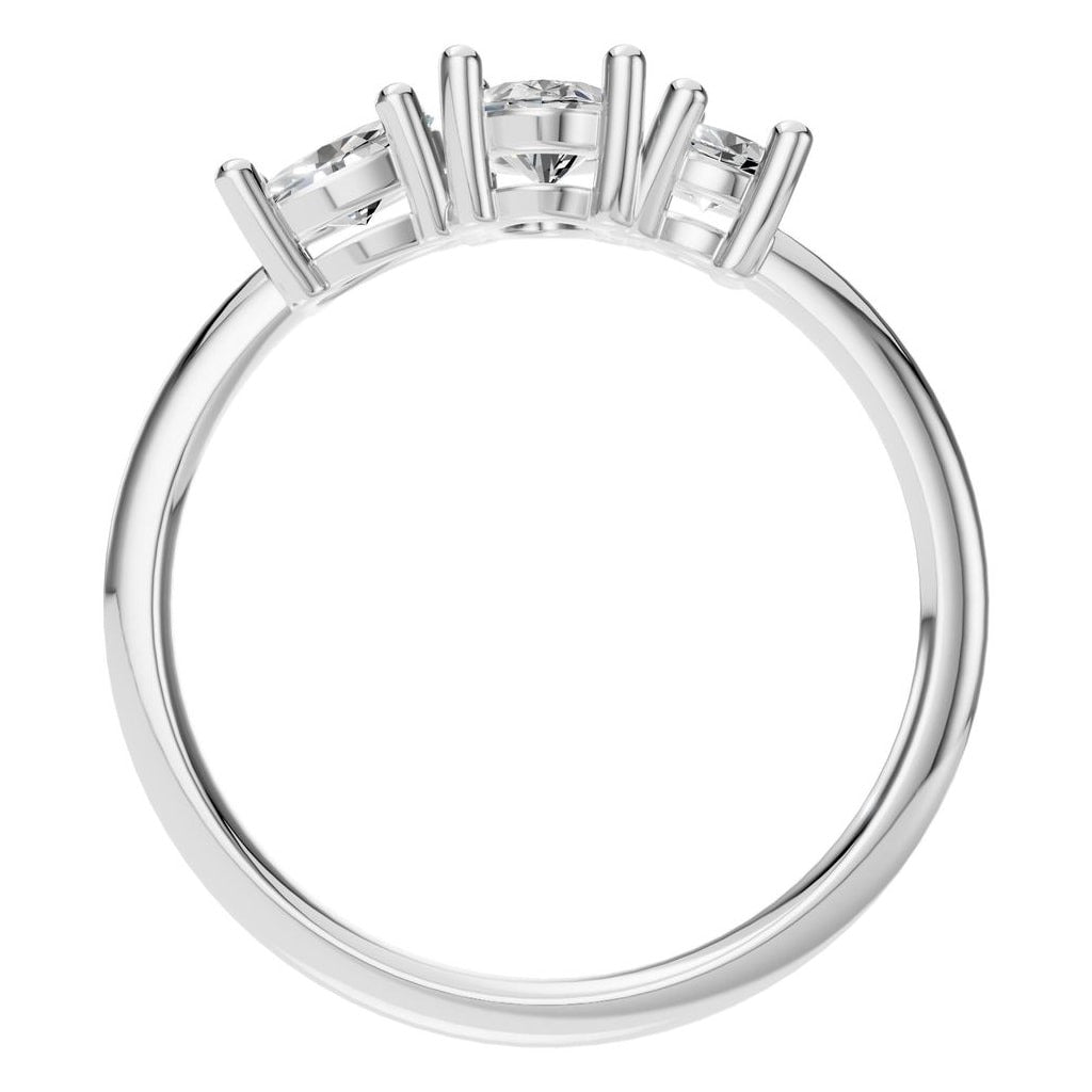 RI-1338 White Gold Ring SET - Top View