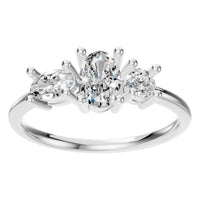 RI-1338 White Gold Ring SET - Front View