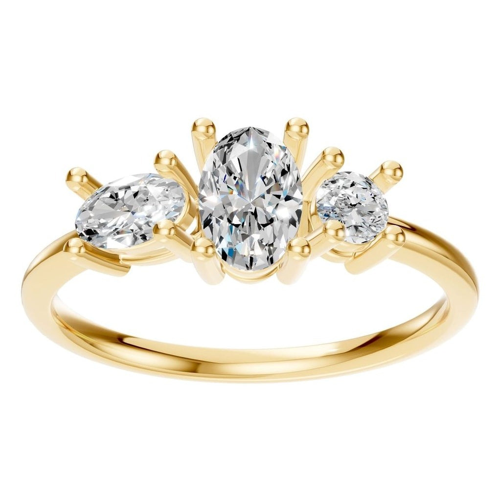 RI-1338 Yellow Gold Ring SET - Front View