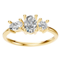 RI-1338 Yellow Gold Ring SET - Front View