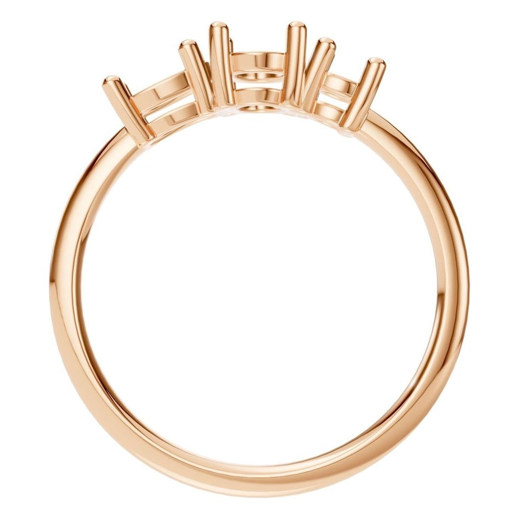 RI-1338 Rose Gold Ring UNSET - Top View