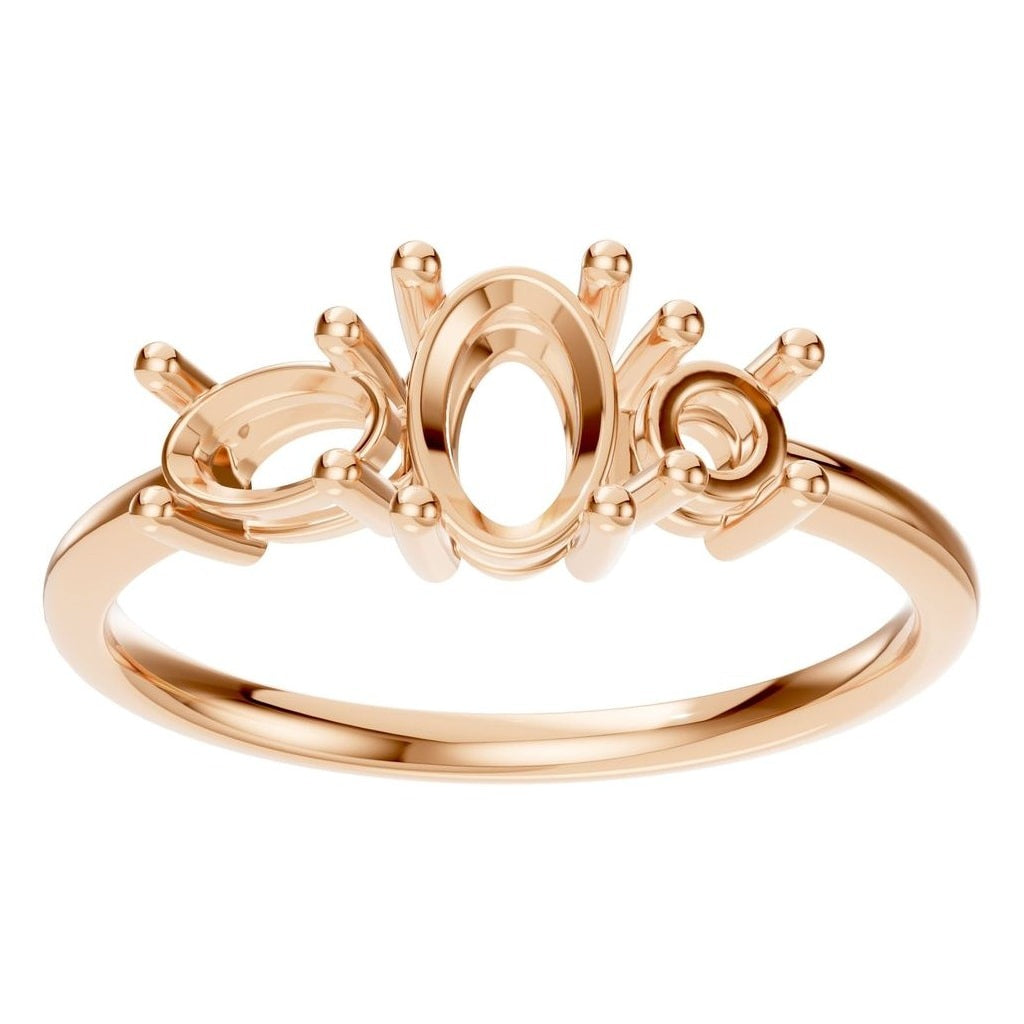 RI-1338 Rose Gold Ring UNSET - Front View