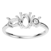 RI-1338 White Gold Ring UNSET - Front View