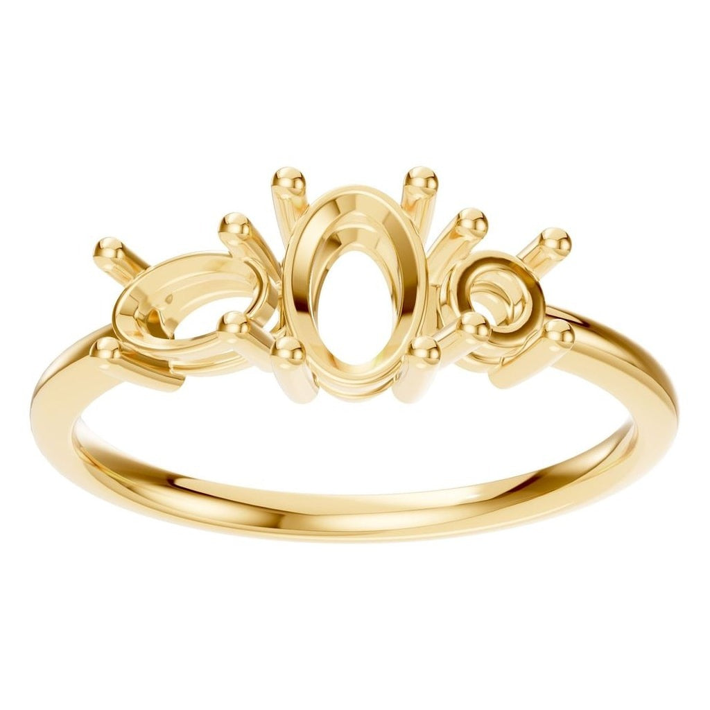 RI-1338 Yellow Gold Ring UNSET - Front View