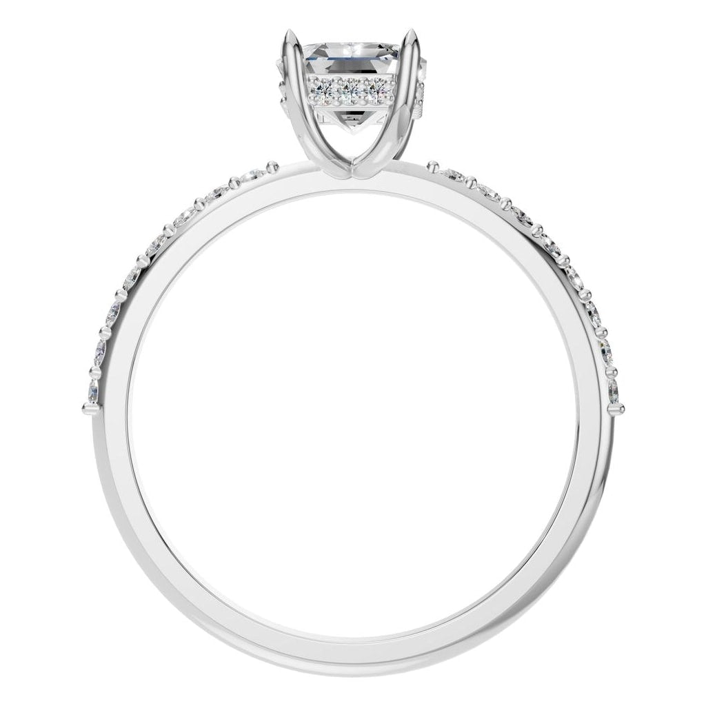 RI-1363 White Gold Ring SET - Top View
