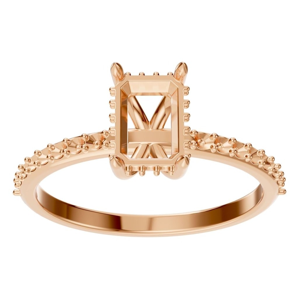 RI-1363 Rose Gold Ring UNSET - Front View