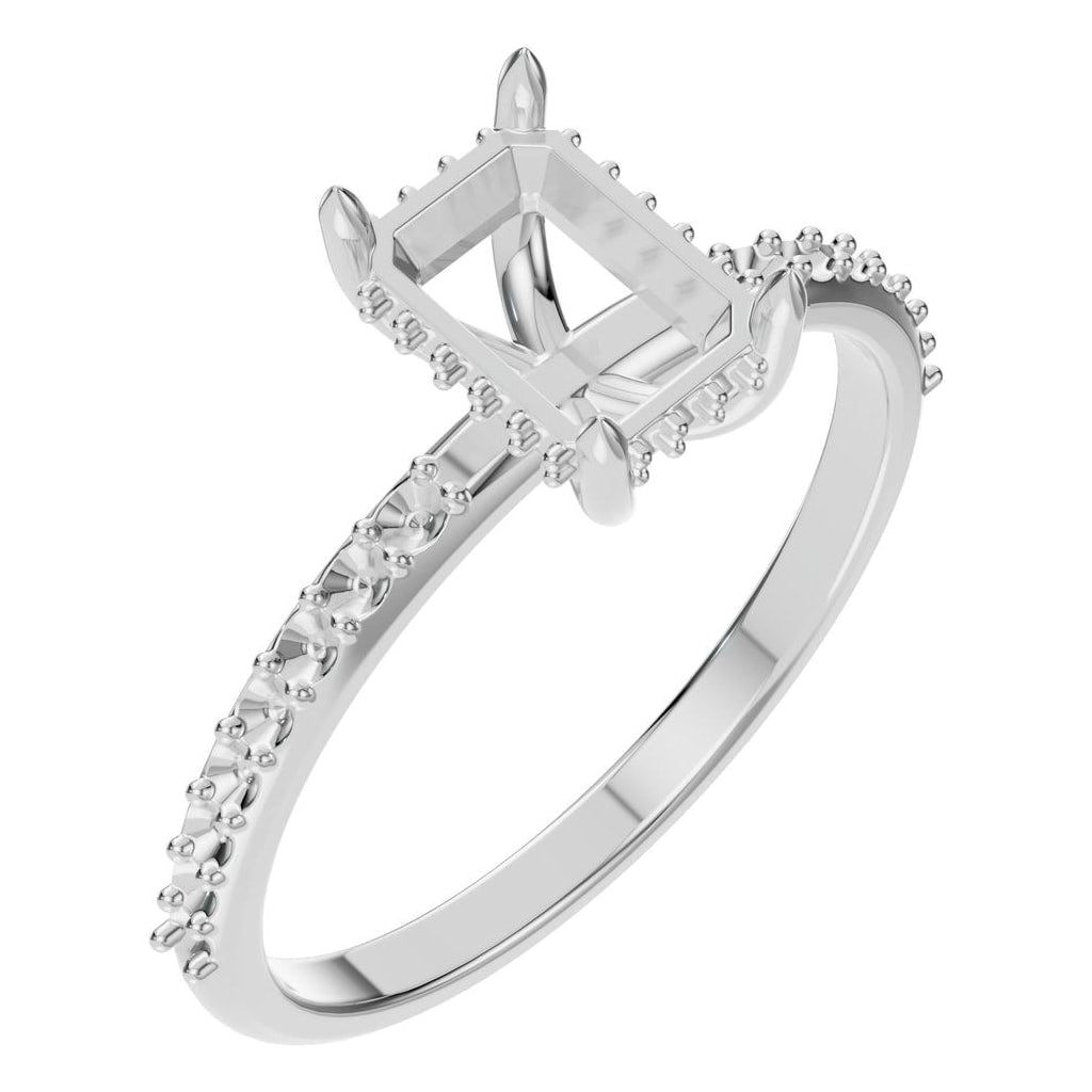 RI-1363 White Gold Ring UNSET - Main View
