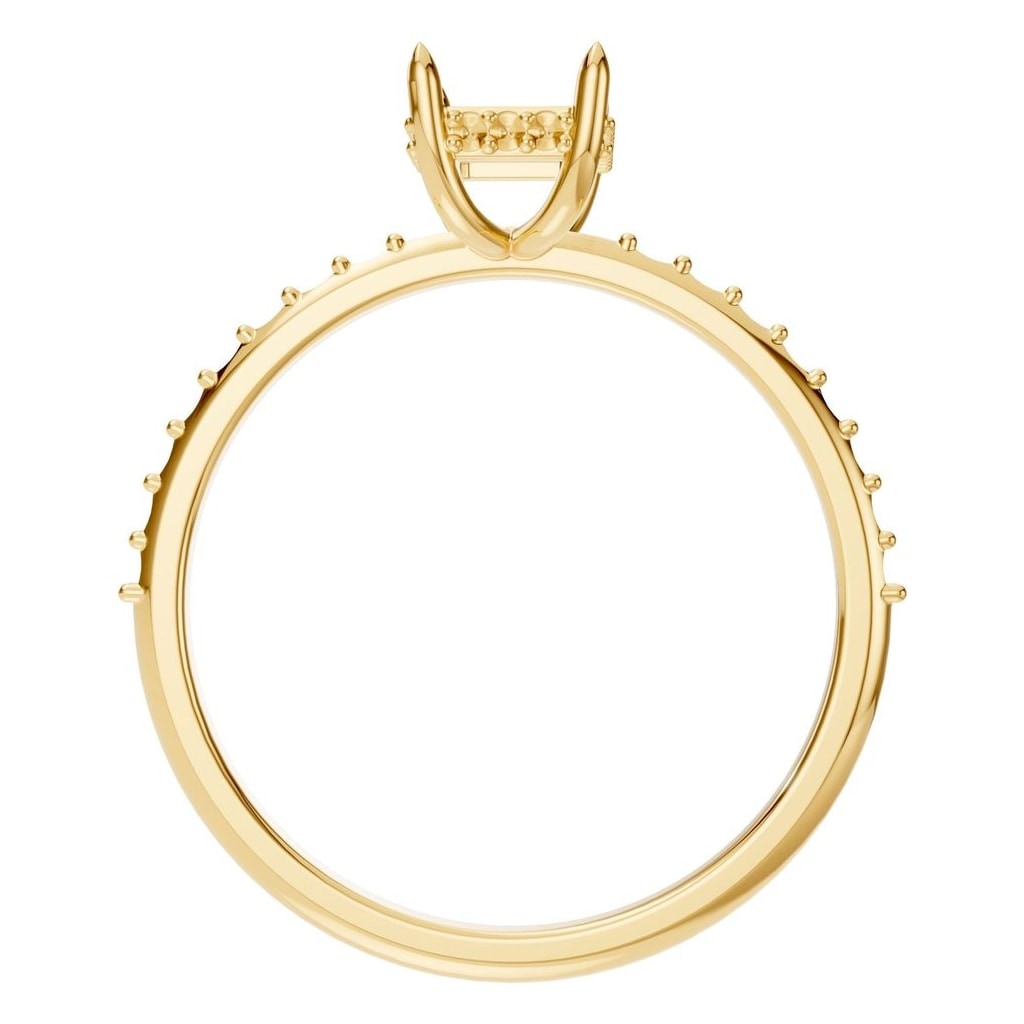 RI-1363 Yellow Gold Ring UNSET - Top View