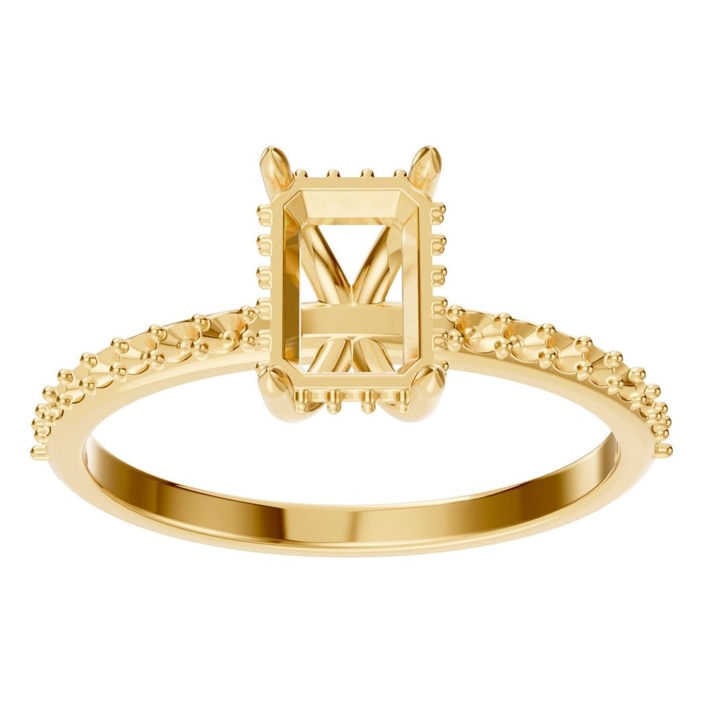 RI-1363 Yellow Gold Ring UNSET - Front View