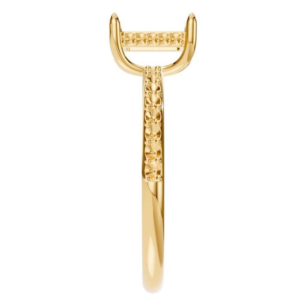 RI-1363 Yellow Gold Ring UNSET - Side View