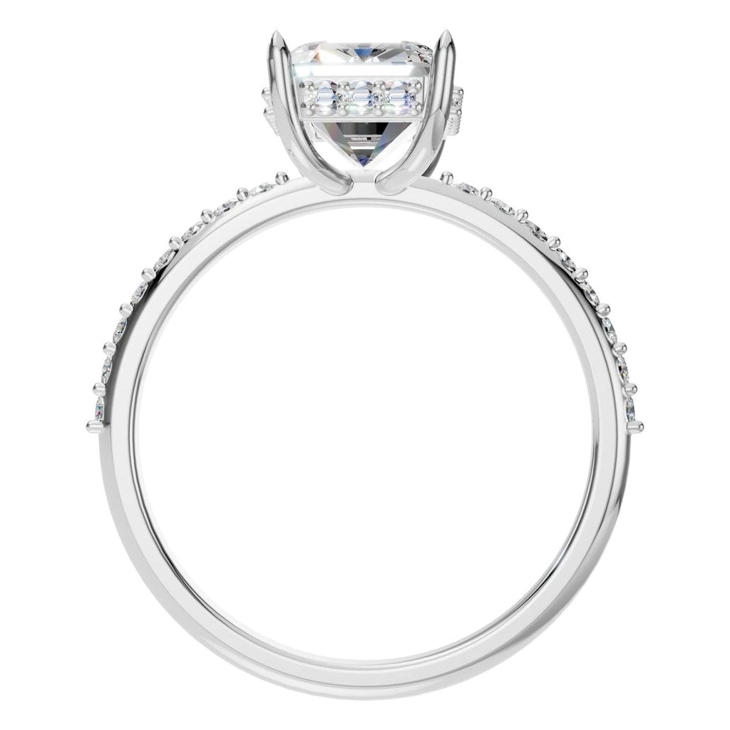 RI-1363 White Gold Ring SET - Top View