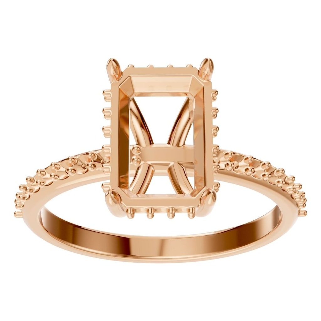 RI-1363 Rose Gold Ring UNSET - Front View