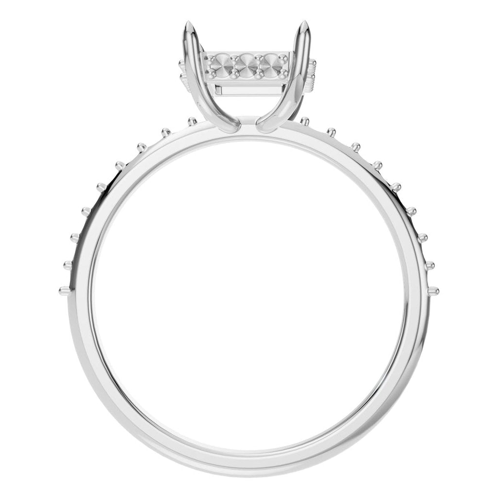 RI-1363 White Gold Ring UNSET - Top View