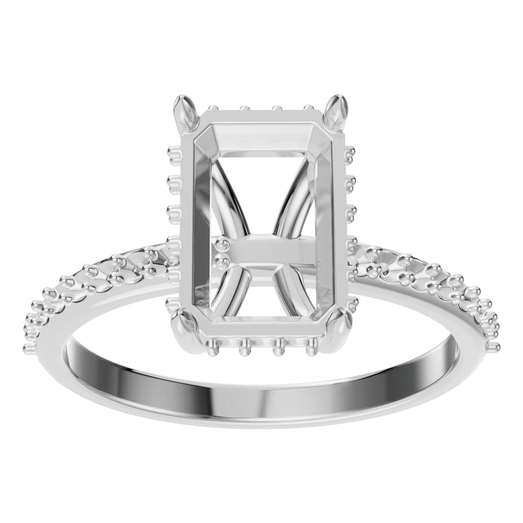RI-1363 White Gold Ring UNSET - Front View