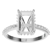 RI-1363 White Gold Ring UNSET - Front View