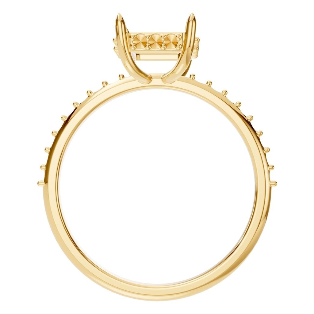 RI-1363 Yellow Gold Ring UNSET - Top View
