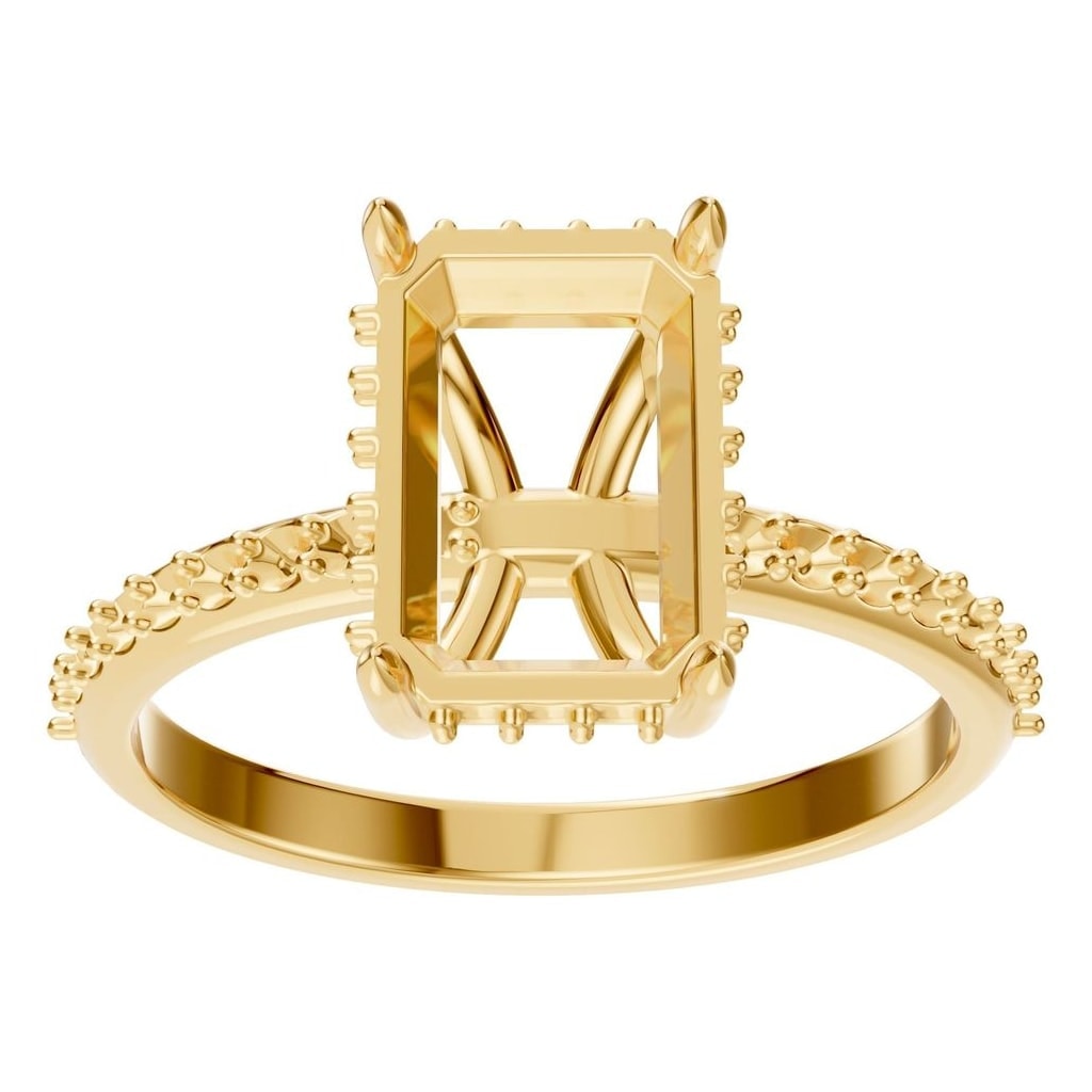 RI-1363 Yellow Gold Ring UNSET - Front View