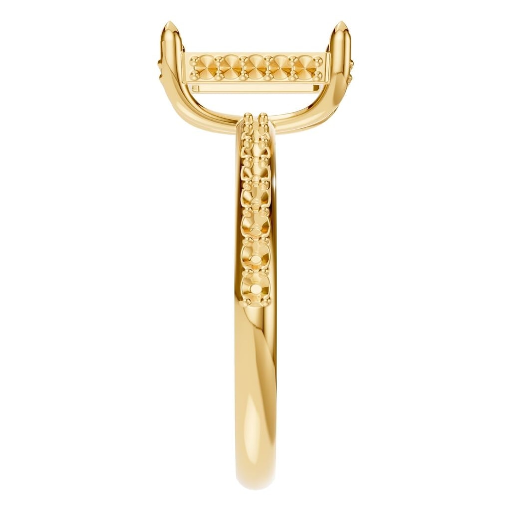 RI-1363 Yellow Gold Ring UNSET - Side View