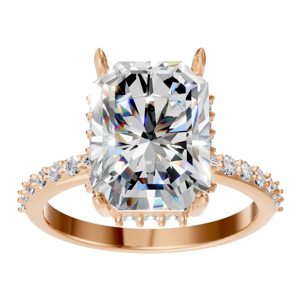 RI-1363 Rose Gold Ring SET - Front View