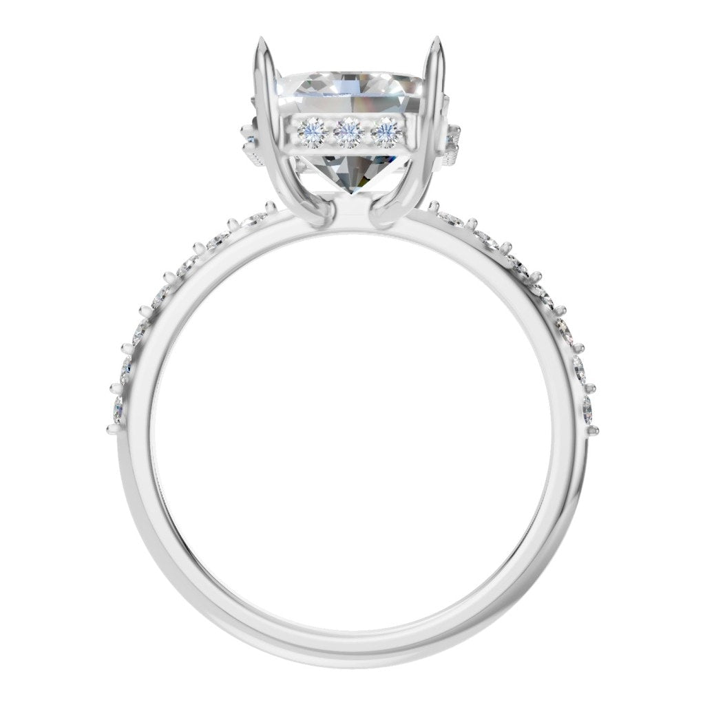 RI-1363 White Gold Ring SET - Top View
