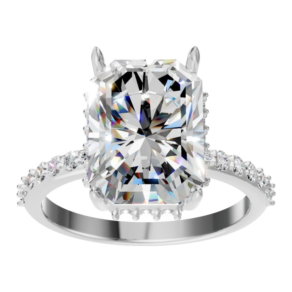 RI-1363 White Gold Ring SET - Front View