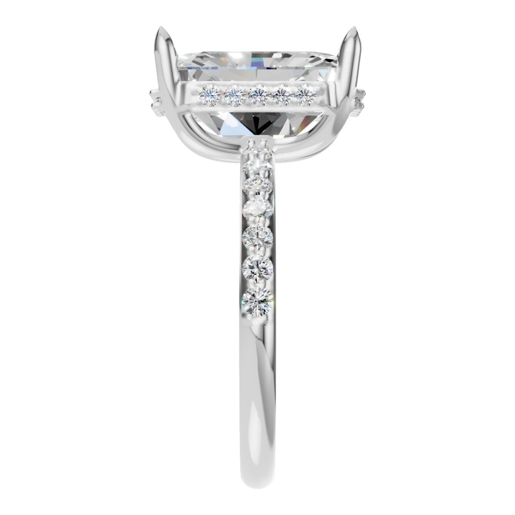 RI-1363 White Gold Ring SET - Side View