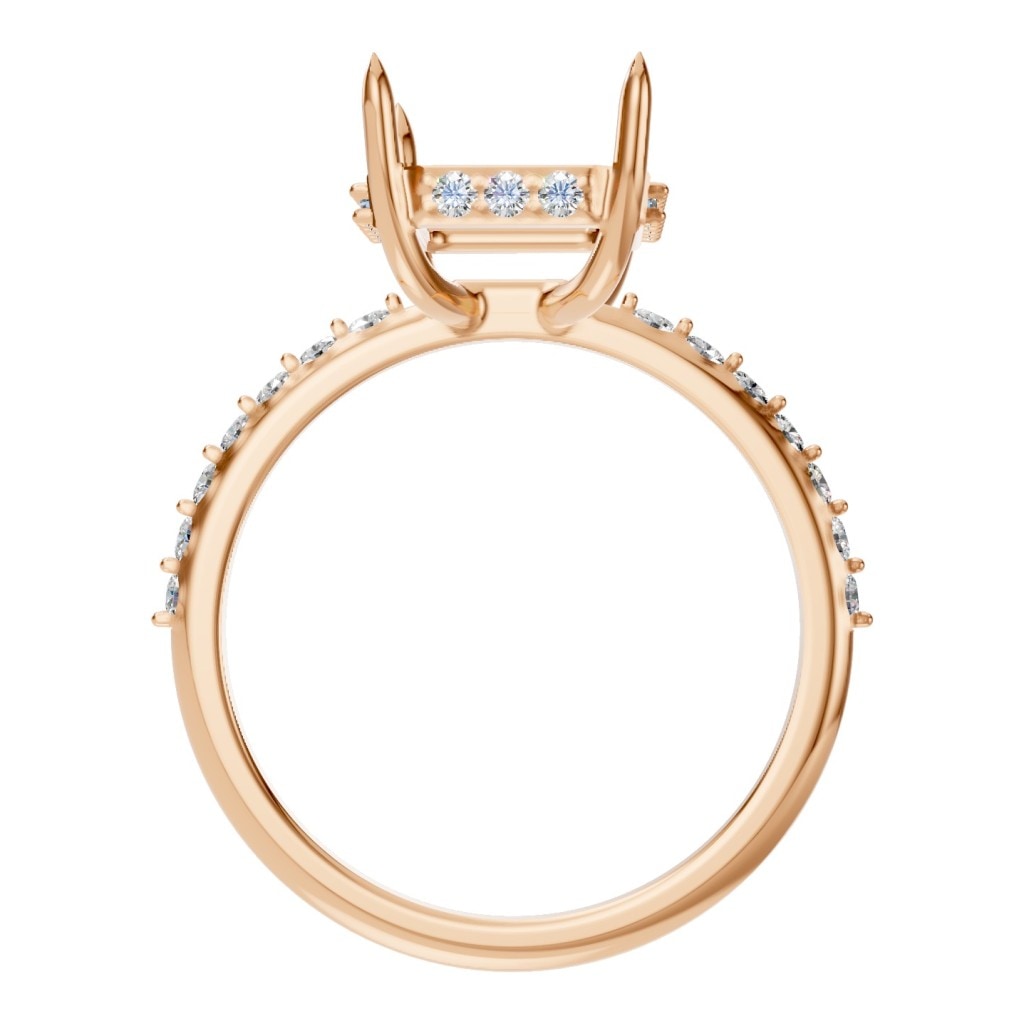 RI-1363 Rose Gold Ring UNSET - Top View