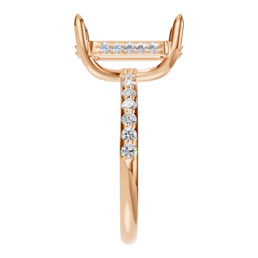 RI-1363 Rose Gold Ring UNSET - Side View