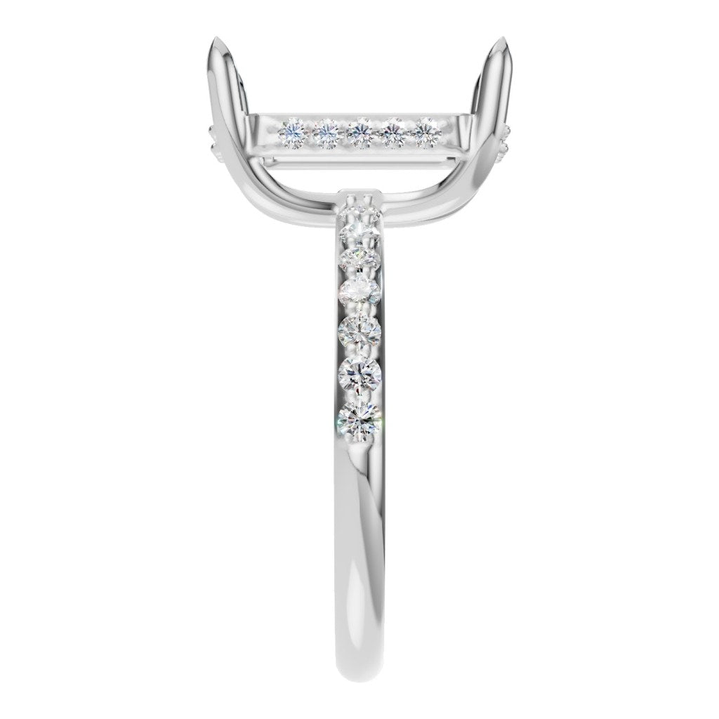 RI-1363 White Gold Ring UNSET - Side View