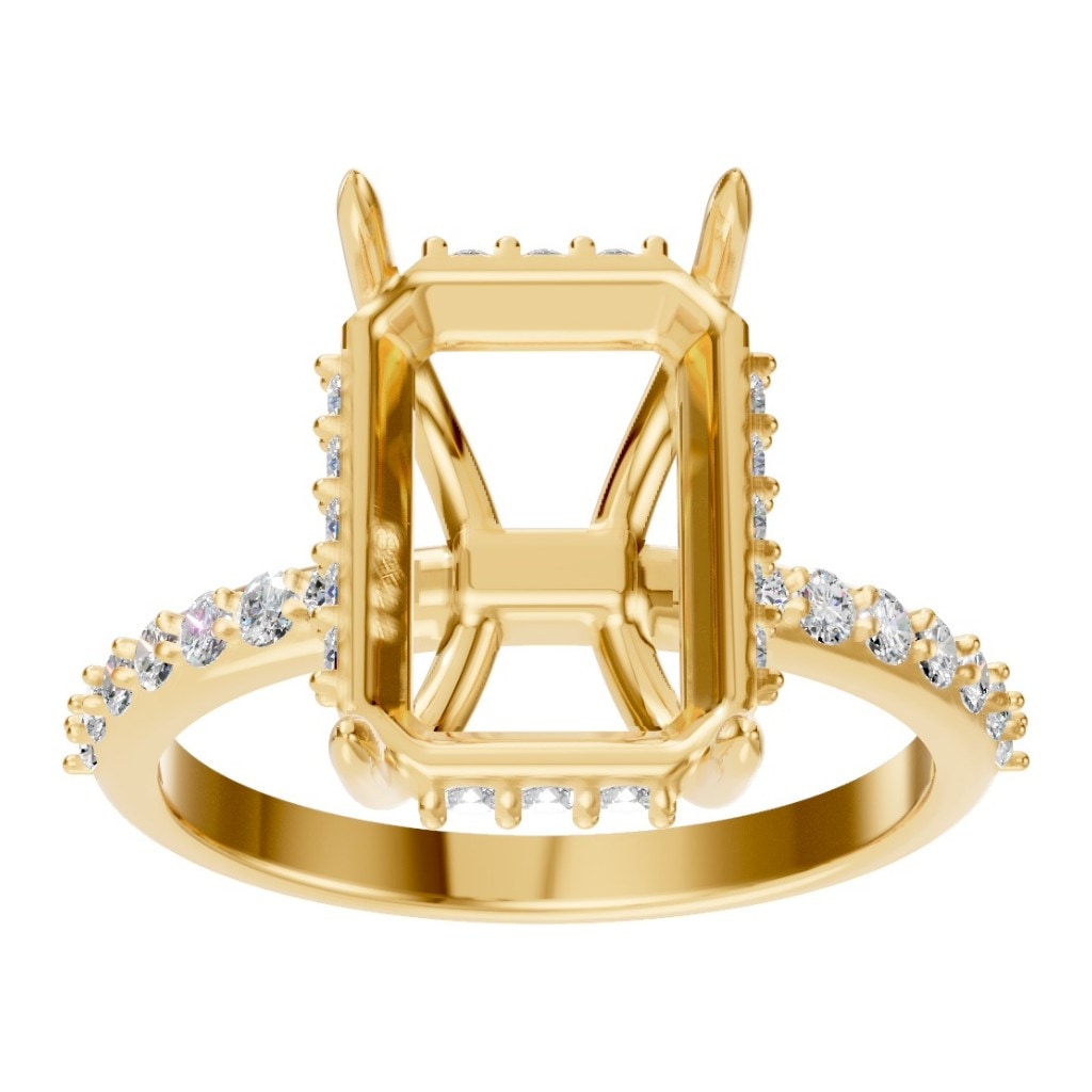 RI-1363 Yellow Gold Ring UNSET - Front View