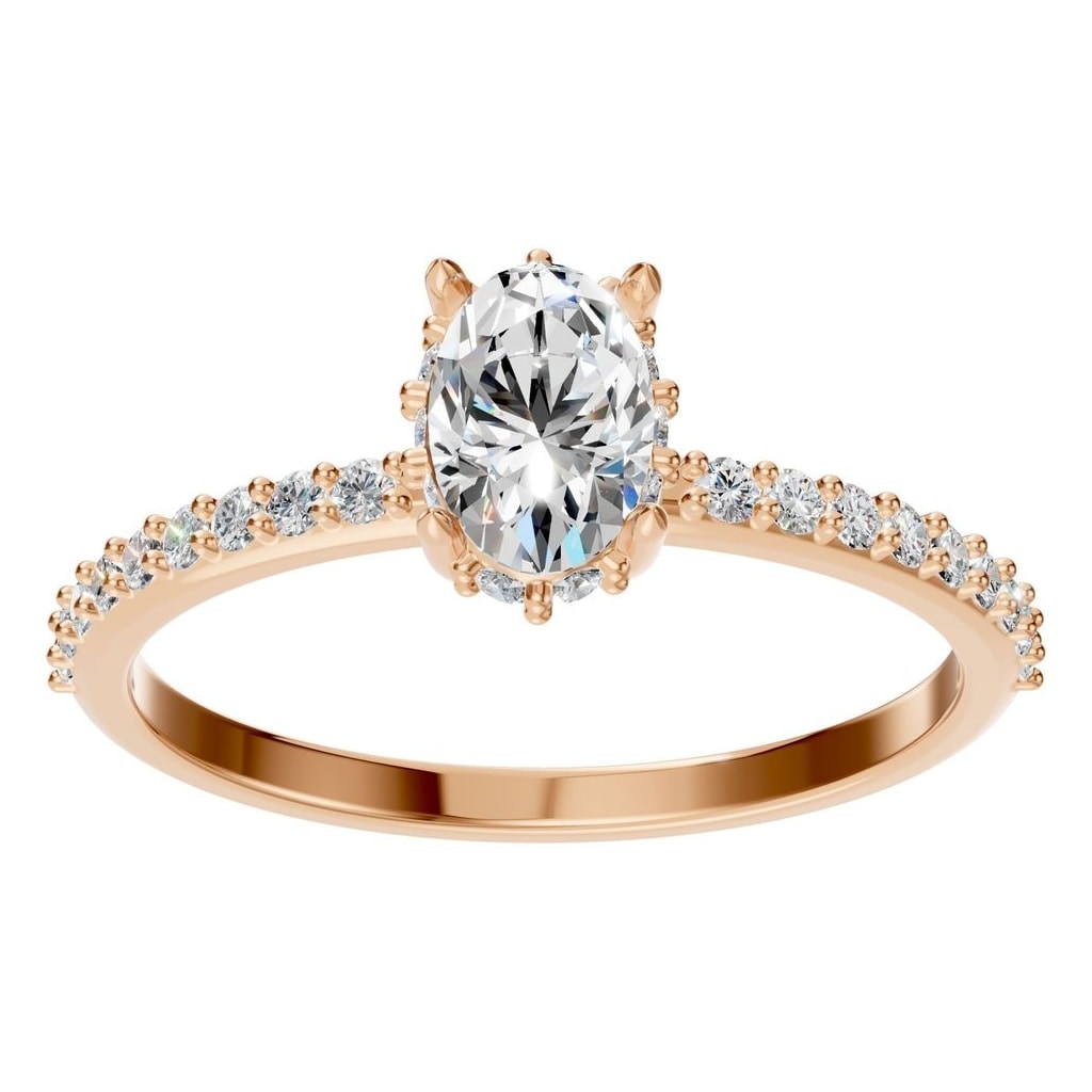 RI-1363 Rose Gold Ring SET - Front View