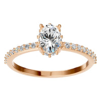 RI-1363 Rose Gold Ring SET - Front View