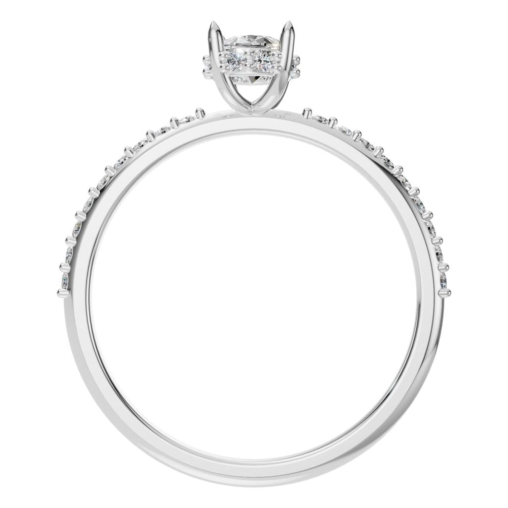RI-1363 White Gold Ring SET - Top View