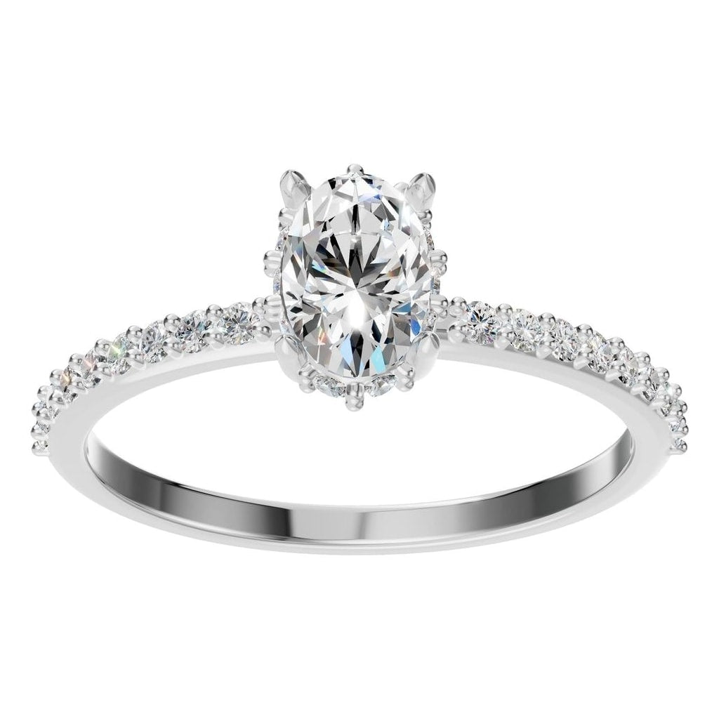 RI-1363 White Gold Ring SET - Front View