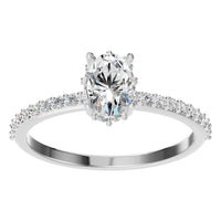 RI-1363 White Gold Ring SET - Front View