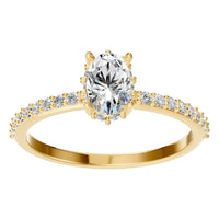 RI-1363 Yellow Gold Ring SET - Front View