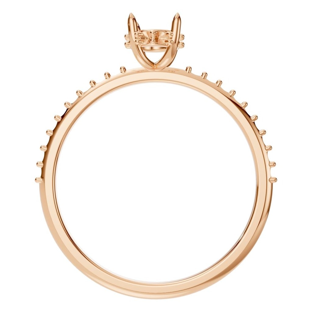 RI-1363 Rose Gold Ring UNSET - Top View