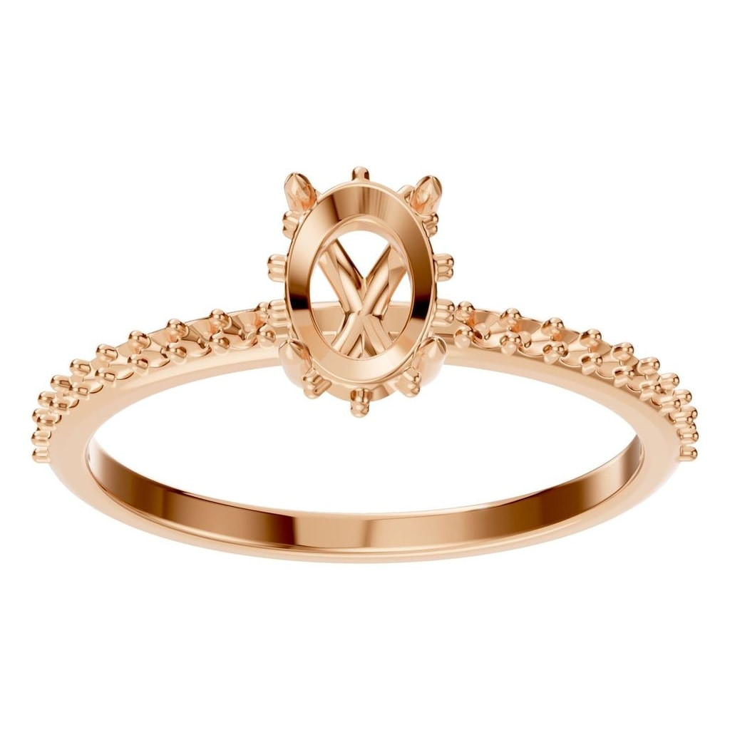 RI-1363 Rose Gold Ring UNSET - Front View