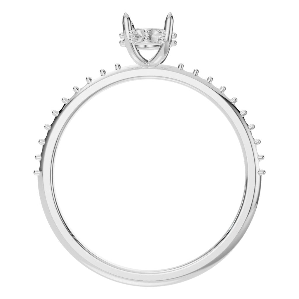 RI-1363 White Gold Ring UNSET - Top View
