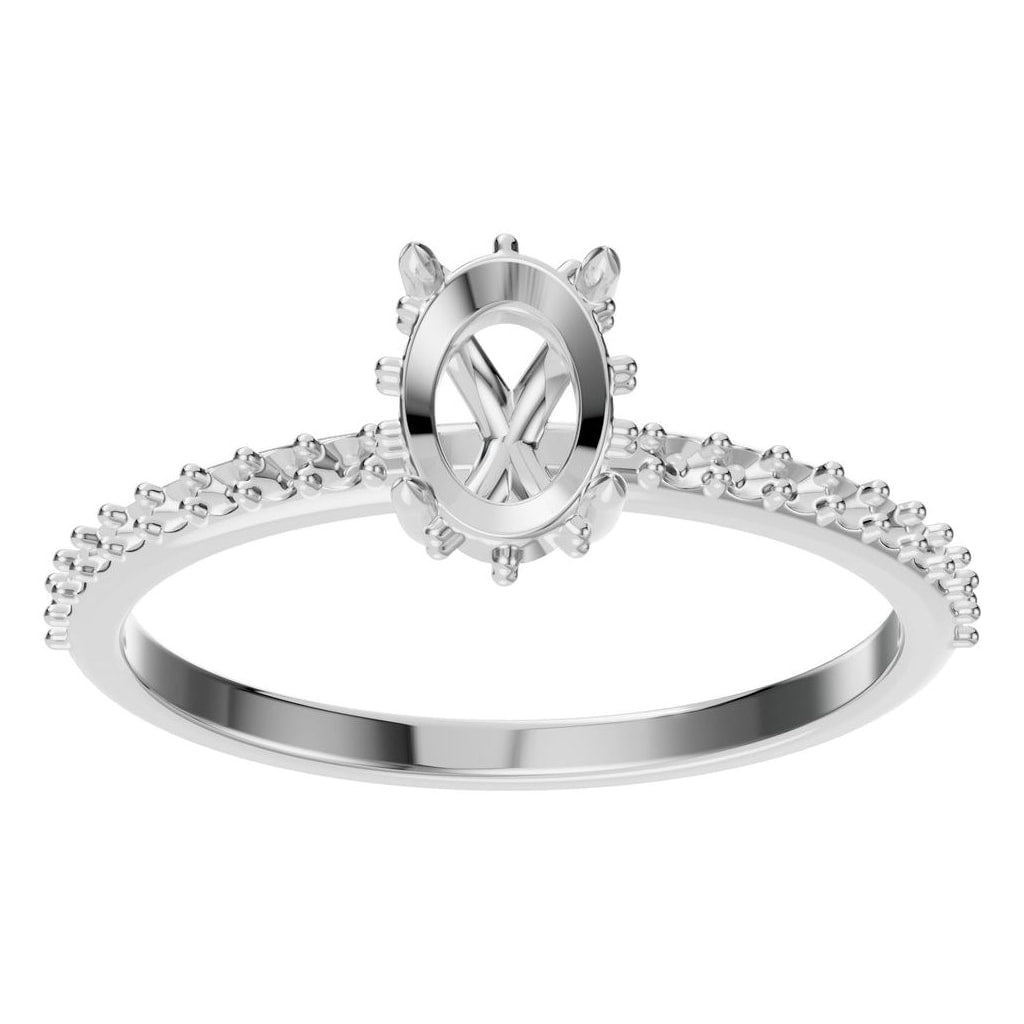 RI-1363 White Gold Ring UNSET - Front View