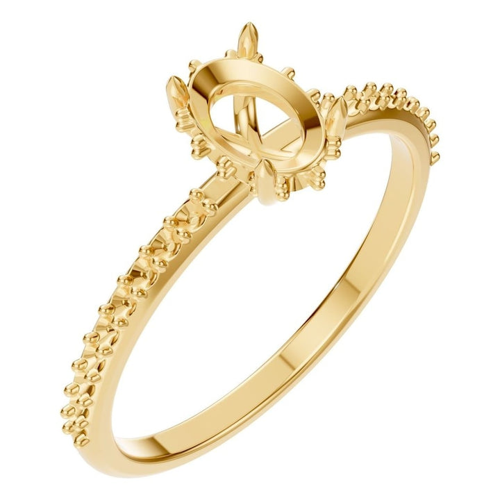 Accented Hidden Halo Ring Mounting - Oval 6x4mm