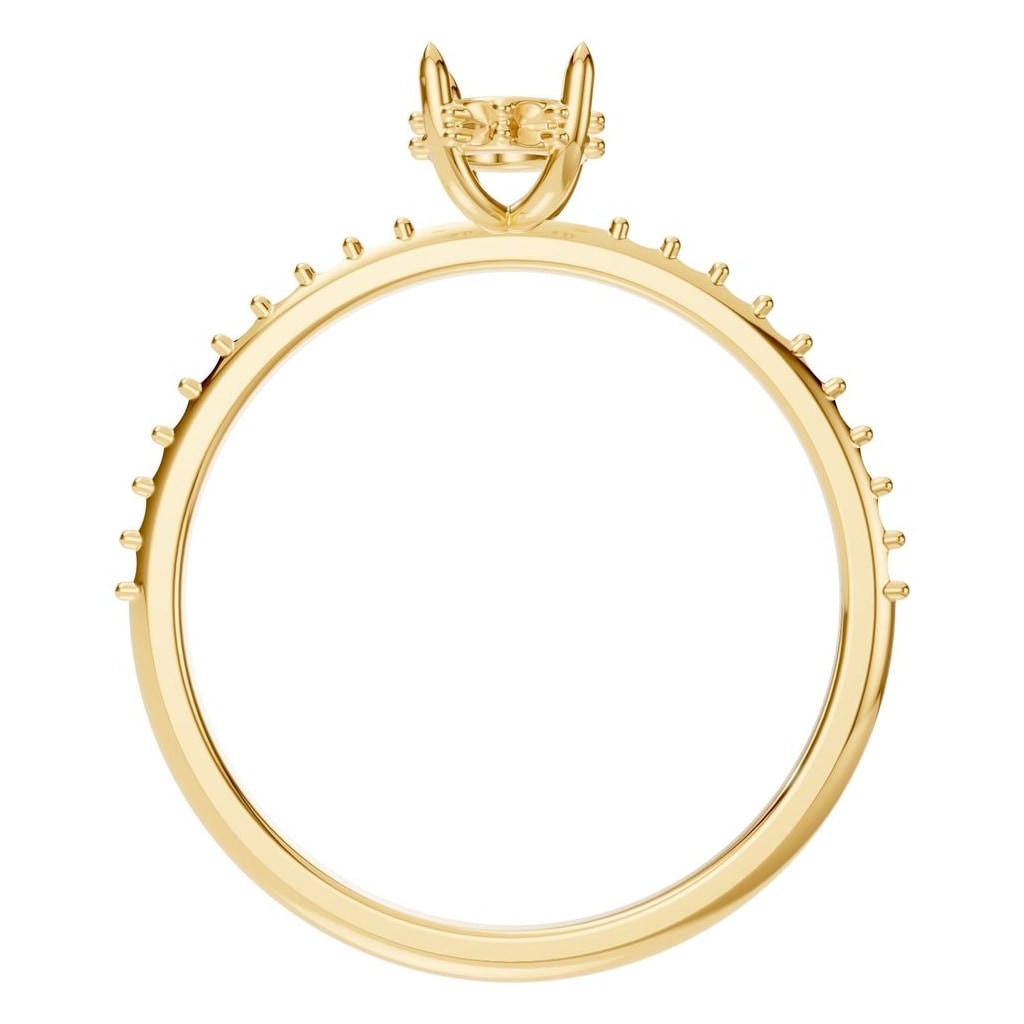 RI-1363 Yellow Gold Ring UNSET - Top View