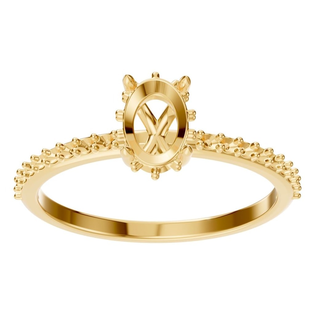 RI-1363 Yellow Gold Ring UNSET - Front View
