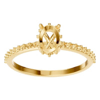 RI-1363 Yellow Gold Ring UNSET - Front View