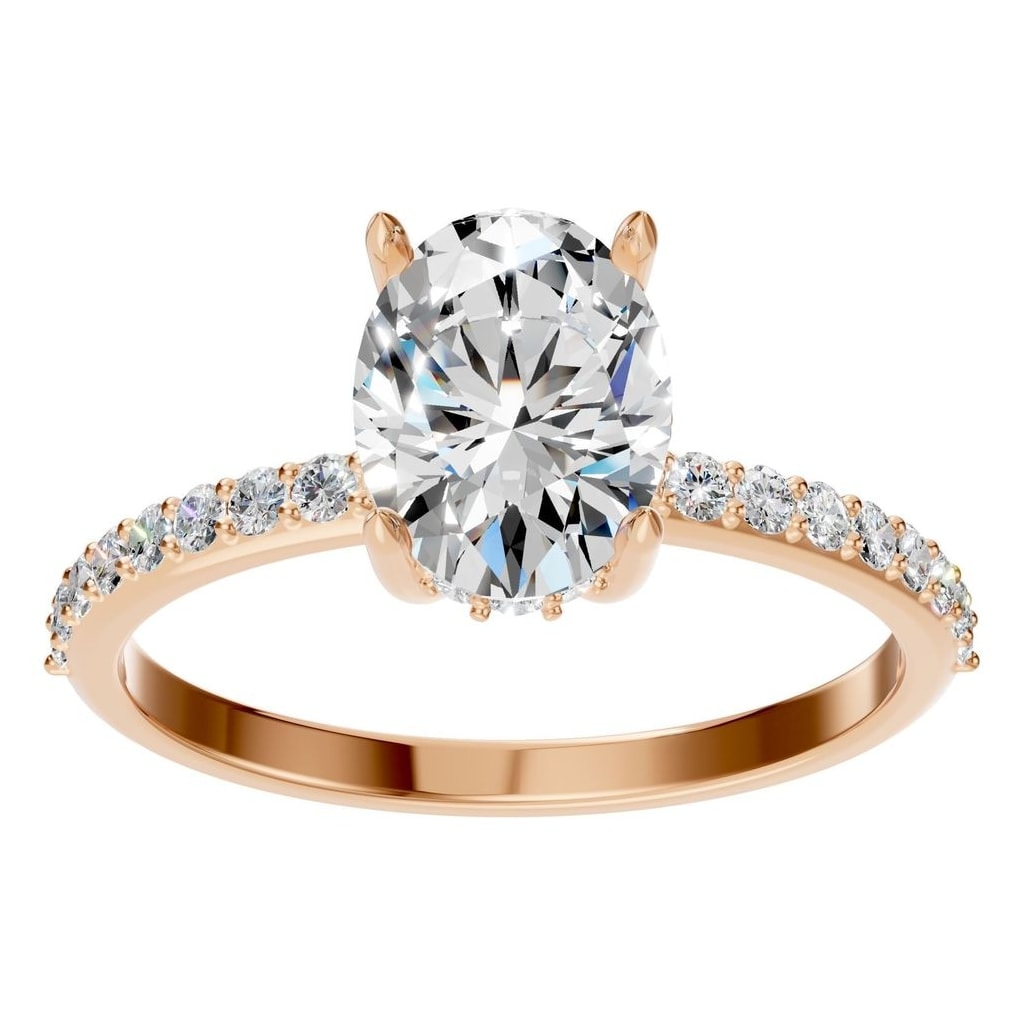 RI-1363 Rose Gold Ring SET - Front View